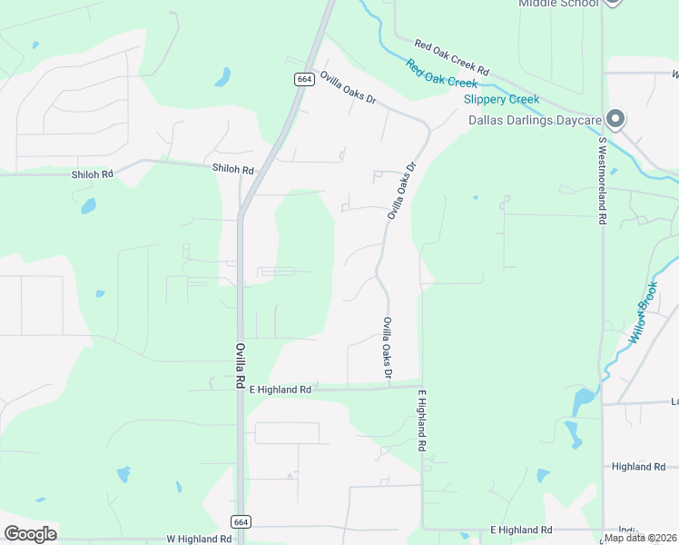 map of restaurants, bars, coffee shops, grocery stores, and more near 110 Ridgeway Gap in Red Oak