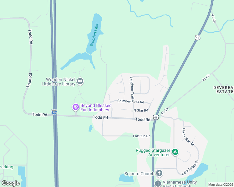 map of restaurants, bars, coffee shops, grocery stores, and more near 104 Senimor Court in Perry