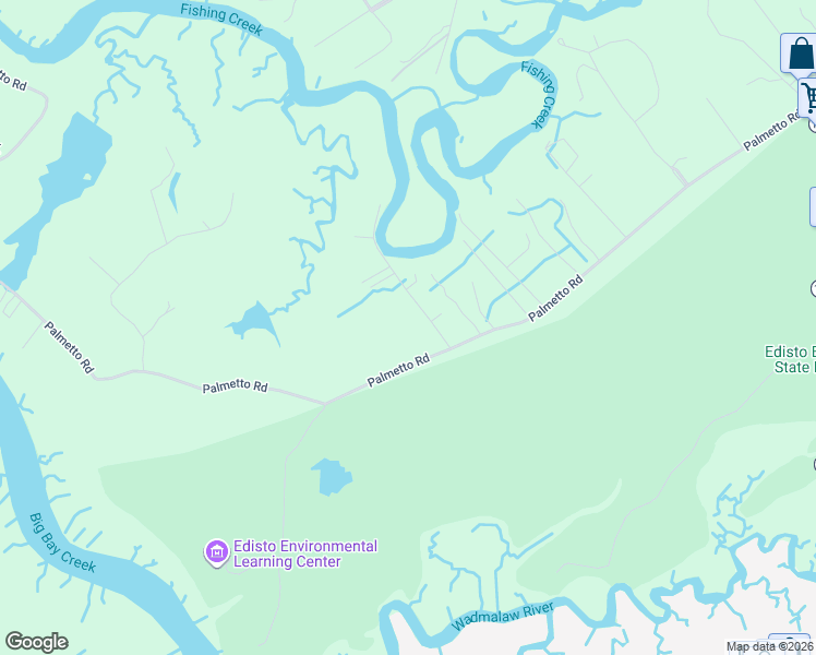 map of restaurants, bars, coffee shops, grocery stores, and more near 8370 Palmetto Road in Edisto Island