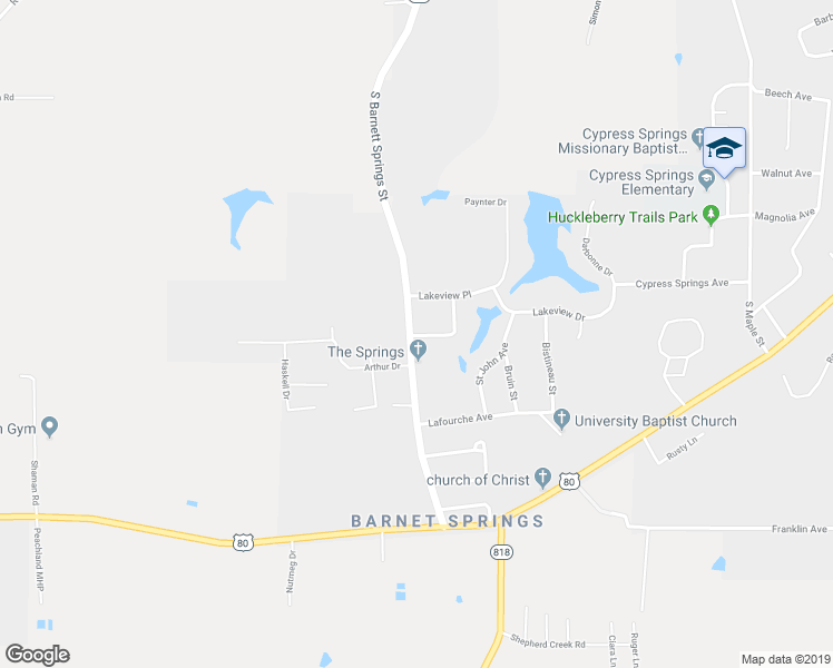 map of restaurants, bars, coffee shops, grocery stores, and more near 3106 Bienville Avenue in Ruston