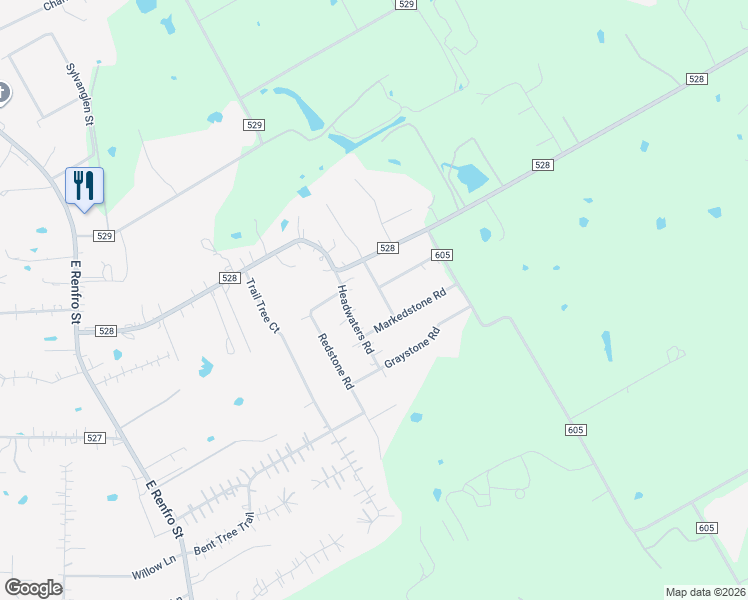 map of restaurants, bars, coffee shops, grocery stores, and more near 2408 Sandstone Road in Burleson