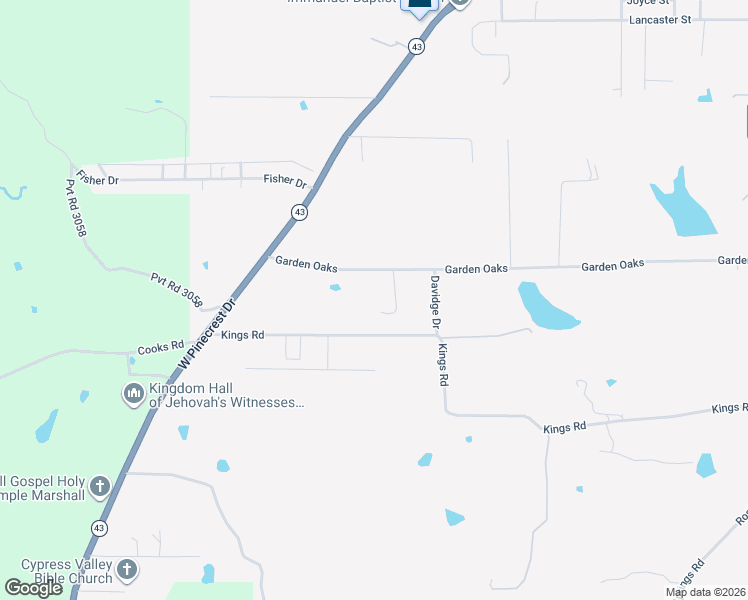 map of restaurants, bars, coffee shops, grocery stores, and more near 205 Penny Lane in Marshall