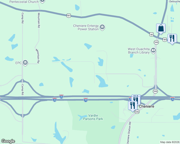 map of restaurants, bars, coffee shops, grocery stores, and more near 115 3 Lakes Rd in West Monroe