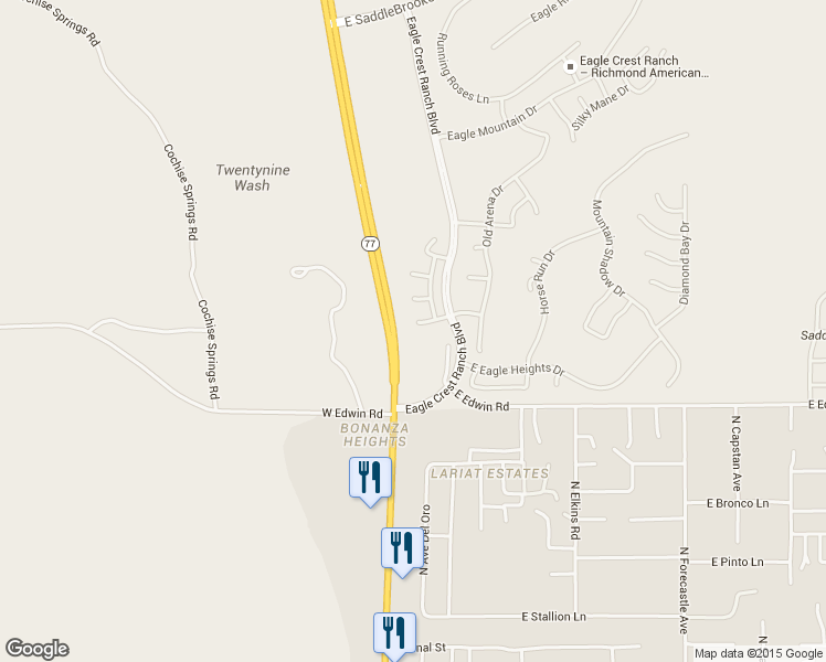 map of restaurants, bars, coffee shops, grocery stores, and more near 60143 Verde Vista Court in Tucson