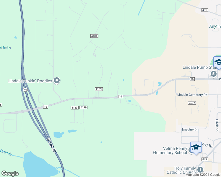 map of restaurants, bars, coffee shops, grocery stores, and more near 16930 Sentinel Ln in Lindale