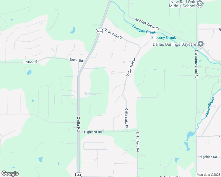 map of restaurants, bars, coffee shops, grocery stores, and more near 110 Ridgeway Gap in Red Oak