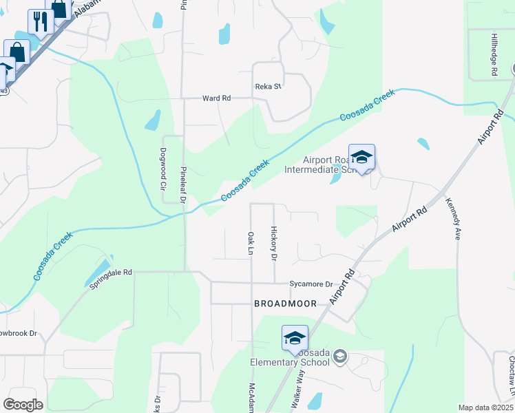 map of restaurants, bars, coffee shops, grocery stores, and more near 5840 Oak Lane in Millbrook