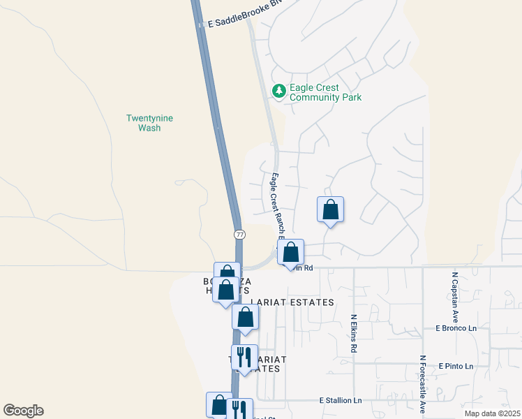 map of restaurants, bars, coffee shops, grocery stores, and more near 60143 Verde Vista Court in Tucson