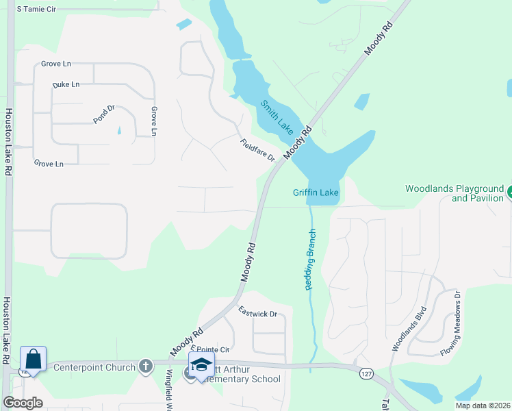 map of restaurants, bars, coffee shops, grocery stores, and more near 103 Westward Point in Kathleen