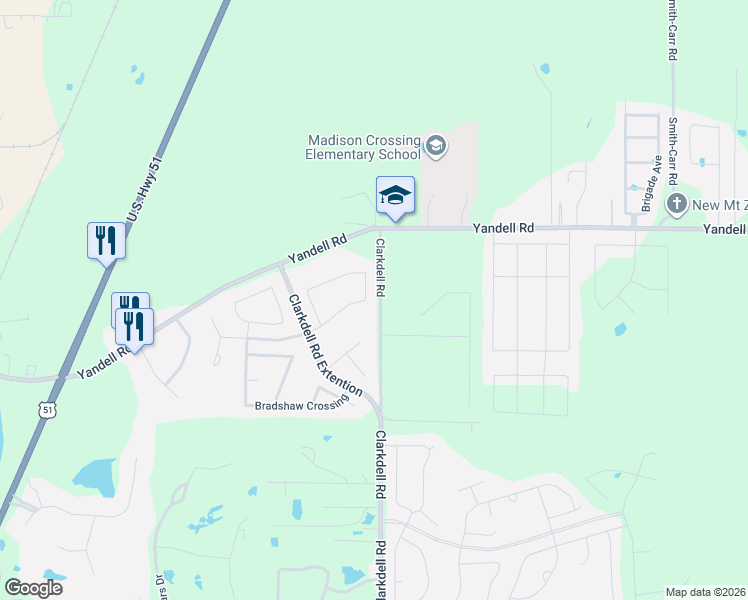 map of restaurants, bars, coffee shops, grocery stores, and more near 121 Bear Creek Circle in Canton