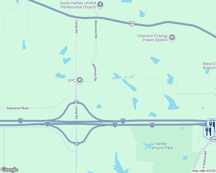 map of restaurants, bars, coffee shops, grocery stores, and more near 381 3 Lakes Road in West Monroe