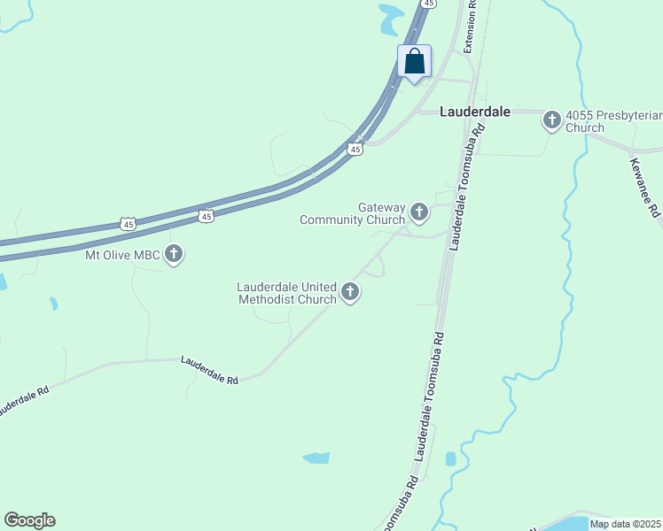 map of restaurants, bars, coffee shops, grocery stores, and more near 3615 Lauderdale Road in Lauderdale