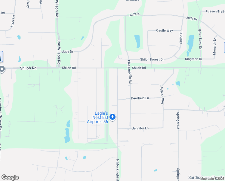 map of restaurants, bars, coffee shops, grocery stores, and more near 2921 North Mockingbird Lane in Midlothian