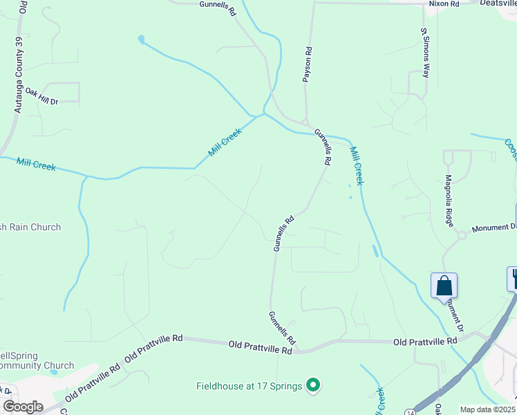 map of restaurants, bars, coffee shops, grocery stores, and more near 62-102 Country Place Drive in Deatsville