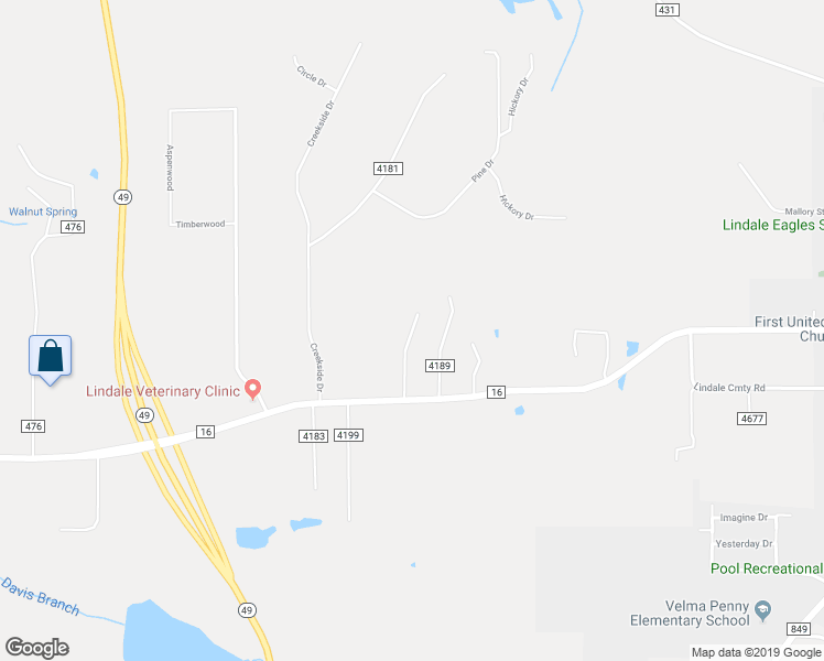 map of restaurants, bars, coffee shops, grocery stores, and more near 17037 Loring Lane in Lindale