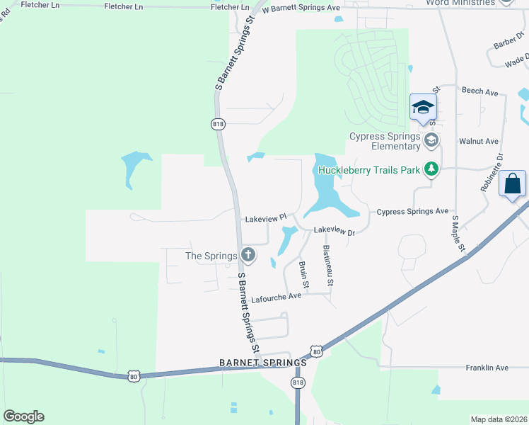map of restaurants, bars, coffee shops, grocery stores, and more near 3100 Lakeview Place in Ruston