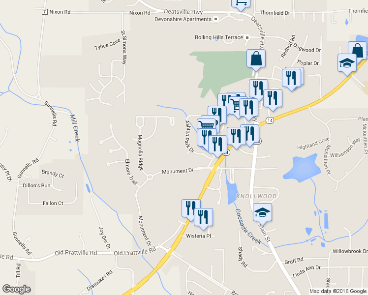 map of restaurants, bars, coffee shops, grocery stores, and more near 163 Ashton Park Drive in Millbrook