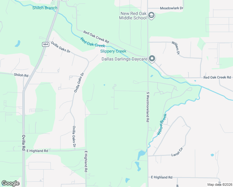map of restaurants, bars, coffee shops, grocery stores, and more near 121 Southridge Street in Red Oak