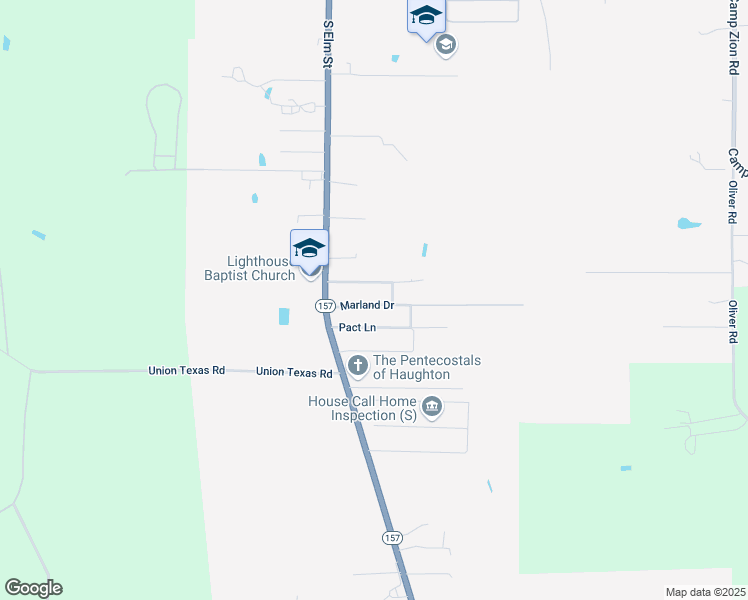 map of restaurants, bars, coffee shops, grocery stores, and more near 65 Marland Drive in Haughton