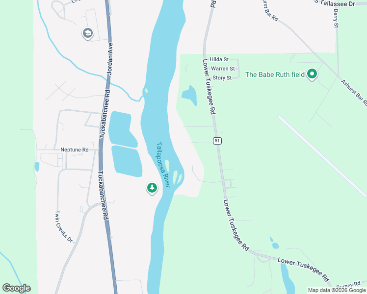 map of restaurants, bars, coffee shops, grocery stores, and more near 151 Pemberton Road in Tallassee