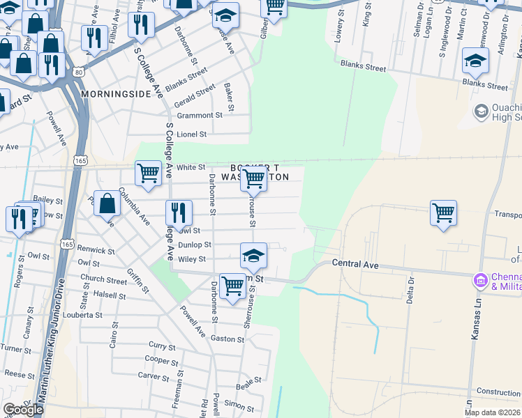 map of restaurants, bars, coffee shops, grocery stores, and more near 4205 Gayton St in Monroe