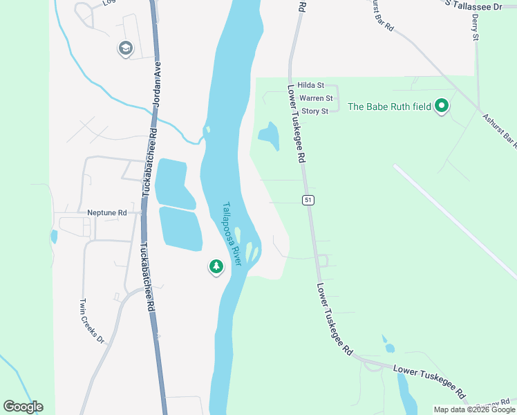 map of restaurants, bars, coffee shops, grocery stores, and more near 151 Pemberton Road in Tallassee