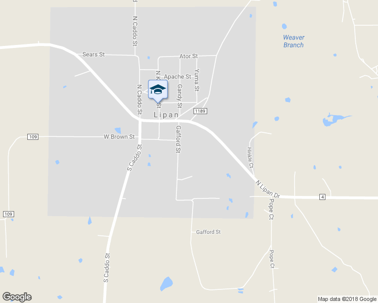 map of restaurants, bars, coffee shops, grocery stores, and more near 205 Gafford Street in Lipan