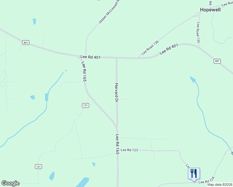 map of restaurants, bars, coffee shops, grocery stores, and more near County Road 122 in Lee County