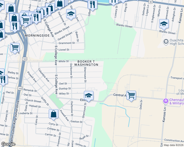 map of restaurants, bars, coffee shops, grocery stores, and more near 4205 Gayton St in Monroe