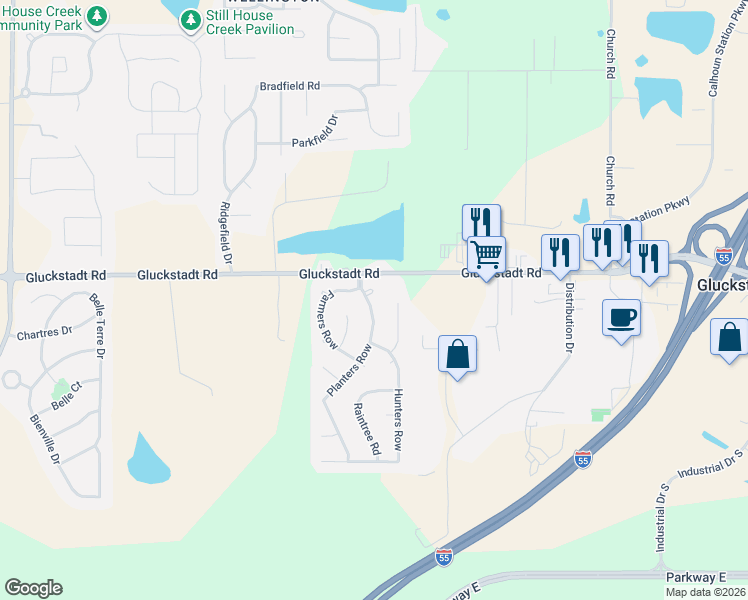 map of restaurants, bars, coffee shops, grocery stores, and more near 107 Planters Row in Madison