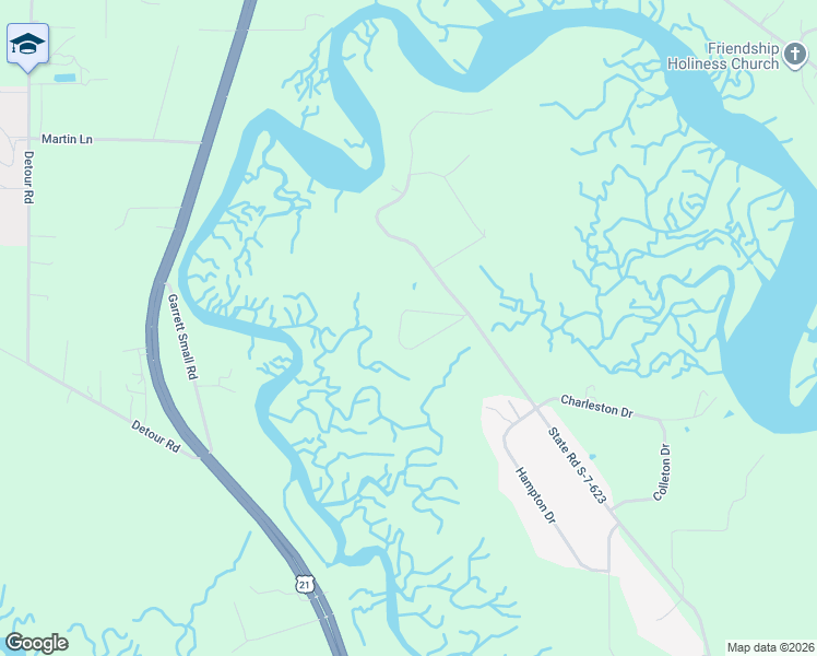 map of restaurants, bars, coffee shops, grocery stores, and more near 1716 Jasperstone Circle in Beaufort