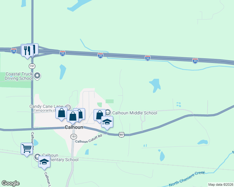 map of restaurants, bars, coffee shops, grocery stores, and more near 104 Curry Creek Court in Calhoun