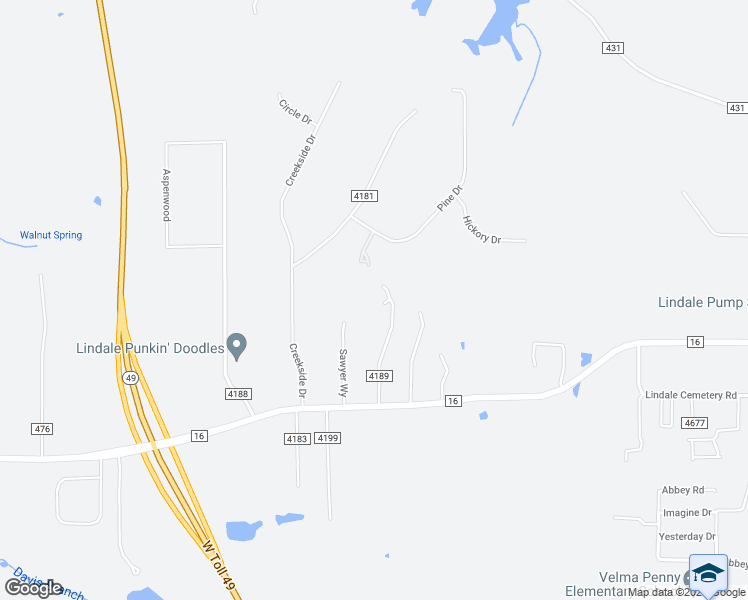 map of restaurants, bars, coffee shops, grocery stores, and more near 18033 Loring Lane in Lindale