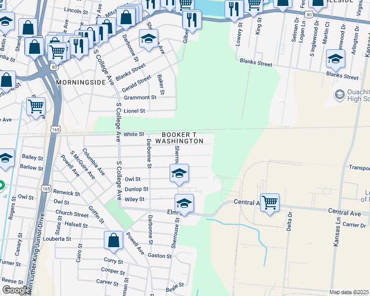 map of restaurants, bars, coffee shops, grocery stores, and more near 4206 Pippin St in Monroe