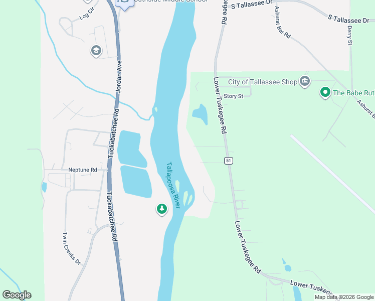 map of restaurants, bars, coffee shops, grocery stores, and more near 145 Thelma Drive in Tallassee