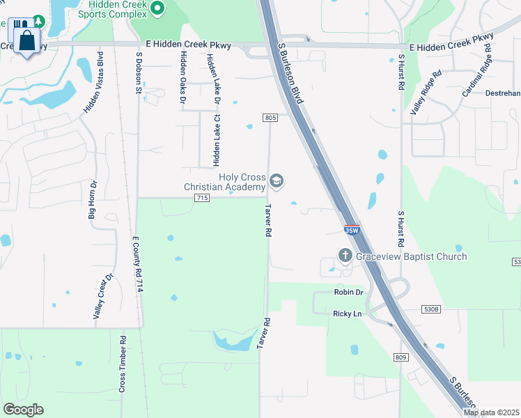 map of restaurants, bars, coffee shops, grocery stores, and more near 1429 Tarver Road in Burleson