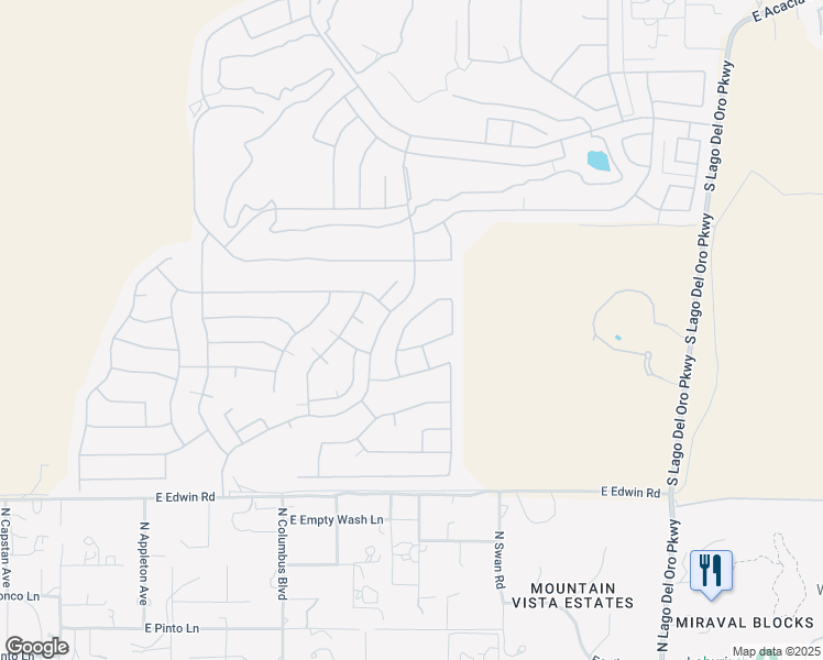 map of restaurants, bars, coffee shops, grocery stores, and more near 39565 South Summerwood Drive in Tucson