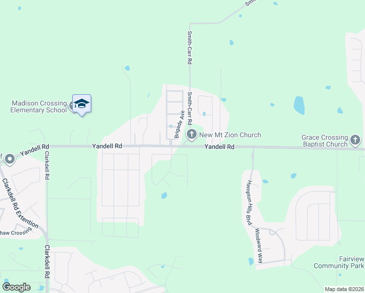 map of restaurants, bars, coffee shops, grocery stores, and more near 416 Yandell Road in Canton