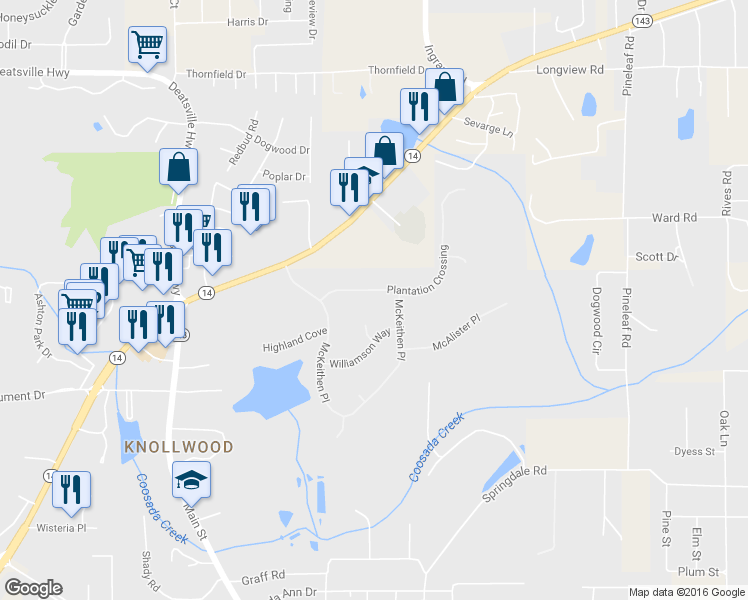 map of restaurants, bars, coffee shops, grocery stores, and more near 134 Plantation Crossing in Millbrook