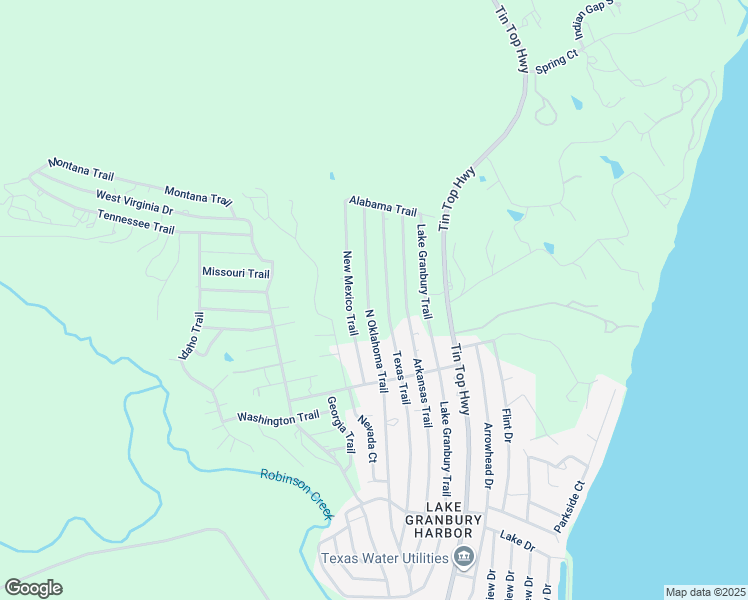 map of restaurants, bars, coffee shops, grocery stores, and more near 6113 North Oklahoma Trail in Granbury