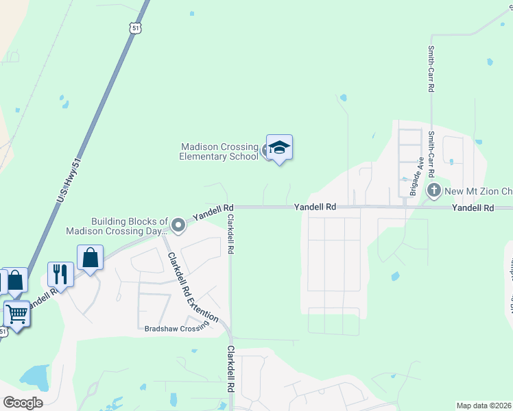 map of restaurants, bars, coffee shops, grocery stores, and more near 288-294 Yandell Rd in Canton