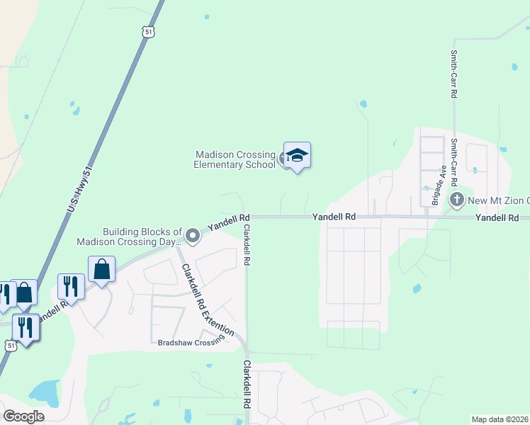 map of restaurants, bars, coffee shops, grocery stores, and more near 288-294 Yandell Rd in Canton