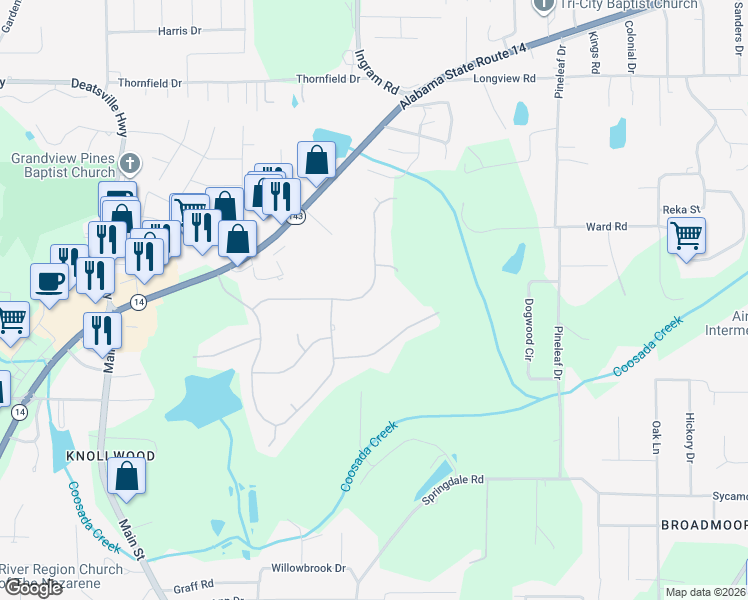 map of restaurants, bars, coffee shops, grocery stores, and more near 300 Plantation Crossing in Millbrook