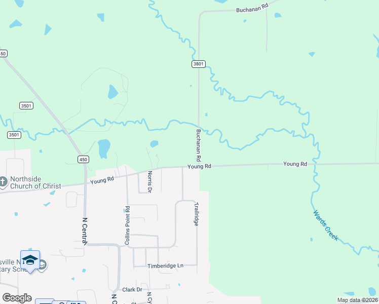 map of restaurants, bars, coffee shops, grocery stores, and more near 516 Young Road in Hallsville