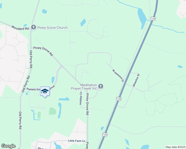 map of restaurants, bars, coffee shops, grocery stores, and more near 310 Holiday Street in Kathleen