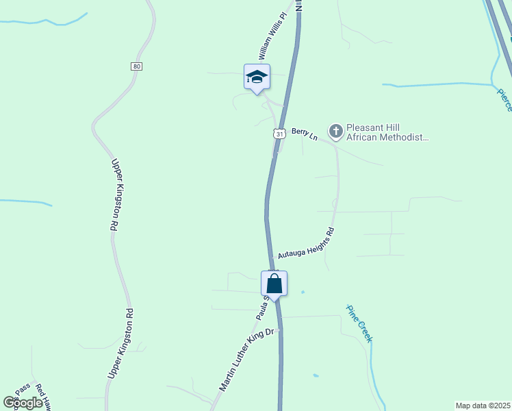 map of restaurants, bars, coffee shops, grocery stores, and more near 1415 Highway 31 North in Prattville