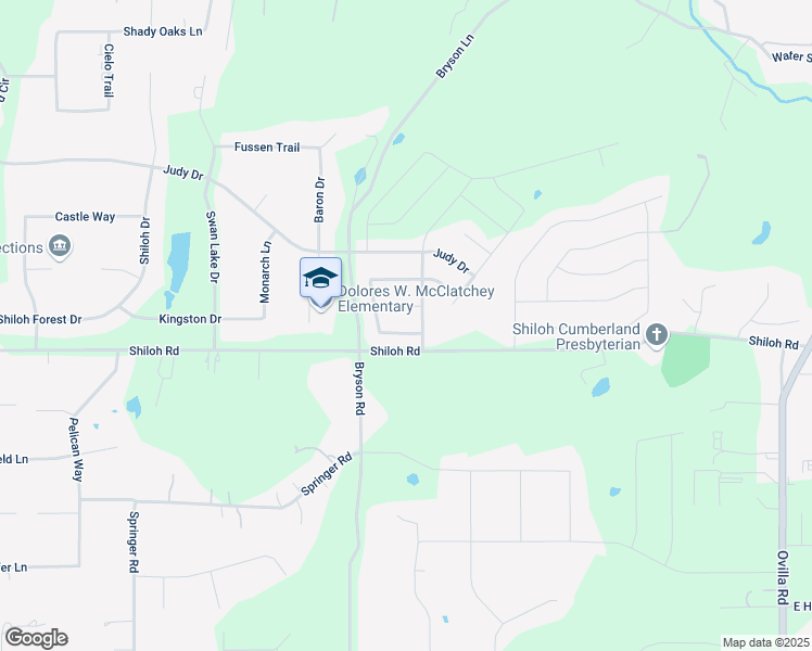 map of restaurants, bars, coffee shops, grocery stores, and more near 7041 Cedar Court in Red Oak