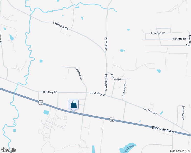 map of restaurants, bars, coffee shops, grocery stores, and more near 1900 South Whatley Road in White Oak