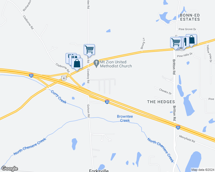map of restaurants, bars, coffee shops, grocery stores, and more near 161 Cowboy Road in Calhoun