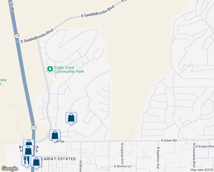 map of restaurants, bars, coffee shops, grocery stores, and more near 39430 Diamond Bay Drive in Tucson
